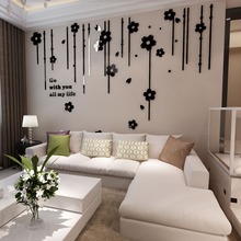 Flower Tassels Acrylic 3D wall stickers Dreams Link Living room Bedroom DIY art wall decor TV wall waterproof decoration 2024 - buy cheap