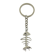 Factory Price Fish Bone Pendant Key Ring Metal Chain Silver Color Men Car Gift Souvenirs Keychain Dropshipping 2024 - buy cheap