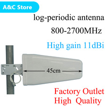 Высокочастотная наружная антенна с высоким коэффициентом усиления 11 дБи 800 ~ 2700 МГц N-female Log-периодическая уличная антенна для CDMA/GSM DCS AWS WCDMA LTE усилитель сигнала Бесплатная доставка 2024 - купить недорого