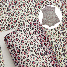 David accessories-tela de piel sintética de leopardo a rayas con purpurina fina, artesanía de bolsa con lazo para el pelo decorativo, 1Yc6526, 20x33cm 2024 - compra barato
