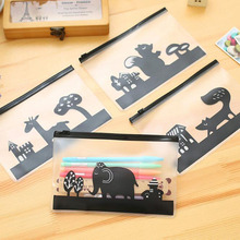 2pc Cute Pen Animal Pattern Translucent Matte File Bag Student Office Zipper Pen Case Miscellaneous Storage Bag Stationery 2024 - buy cheap