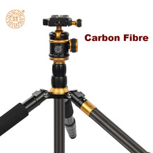 Tripé profissional de fibra de carbono qzsd q888c, monopé com cabeça redonda, portátil, suporte tripé para canon, nikon, sony, dslr 2024 - compre barato