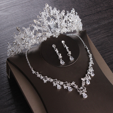 Luxury Heart Crystal Bridal Jewelry Sets Wedding Cubic Zircon Crown Tiaras Earring Choker Necklace Set African Beads Jewelry Set 2024 - купить недорого