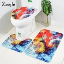 Zeegle-Juego de alfombras de baño antideslizantes, cubierta de tapa de inodoro, absorbente, 3 piezas 2024 - compra barato