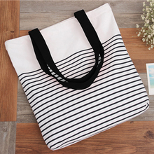 New Summer Women Canvas Bohemian Style Striped Shoulder Beach Bag Female Casual Tote Shopping Big Bag Messenger Bags 2024 - buy cheap