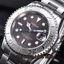 41mm Parnis gray  dial Ceramic bezel Sapphire Crystal 21 jewels miyota 8215 automatic mens watch 2024 - buy cheap