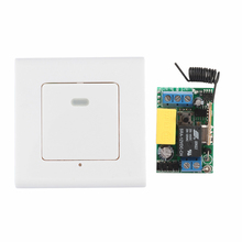 Painel de Casa inteligente Transmissor de Parede AC 220 V 1CH Remoto Sem Fio 10A Código de Aprendizagem Receptor TX Entrada 220 V Saída de Relé Mini AC220V