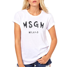 Горячая Распродажа, модная женская футболка MSGM, женская летняя футболка с буквенным принтом, забавный Топ, футболка с коротким рукавом, Прямая поставка 2024 - купить недорого