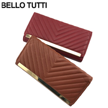 BELLO TUTTI Original New Women Long Wallet Money Clip Card&ID Holder Zipper Coin Purse Clutch Phone Bag PU Leather Key Handbag 2024 - buy cheap