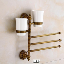 European style copper antique towel bar towel hanging antique bathroom hardware pendant antique ceramic activity towel bar 2024 - buy cheap