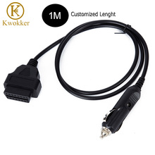 Customized Length OBD2 16Pin Female to Car Cigarette Lighter OBD 2 Car Connector to Cigarette Lighter Connection Line Wholesale 2024 - buy cheap