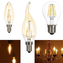 LED Candle Bulb E14 Vintage Flame C35 Filament Light Bulb E27 A60 LED Edison Globe Lamp 3W Replace 20W Halogen Lamps 220V 240V 2024 - buy cheap