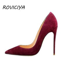 Wine Red 12 cm extreme high heels pointed toe shallow women shoes Women Pumps Wedding Party Woman Shoes RM003 ROVICIYA 2024 - buy cheap