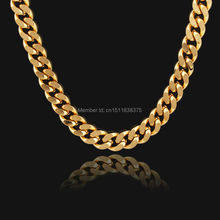Hot sale Fashion jewelry  Gold Necklace  7mm Oval Men women Curb Chain  Gold Filled Necklace free shipping 2024 - buy cheap