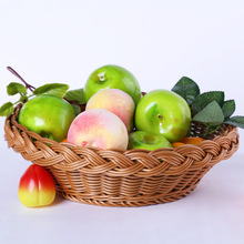 Cesta de armazenamento de plástico tecido à mão, redonda, para vegetais e frutas, decoração de casa, dreno, secagem, organizador de alimentos-66852 2024 - compre barato