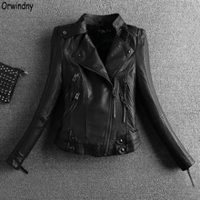 Orwindny Leather Motorcycle Jacket Black Zippers Leather Clothing Outerwear Biker Leather Coat Outerwear Spring Suede 2024 - buy cheap