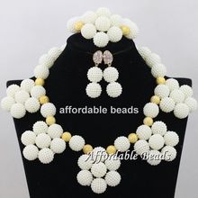 Ball Weaving Statement  African Beads Jewelry Sets beaded Bridal  Nigerian Wedding  Party  Costume Jewelry  Set hx047 2024 - buy cheap