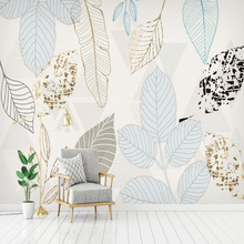 Papel de parede com pintura personalizada 3d, mural de folhas de aquarela para sala de estar, quarto, plano de fundo de tv, pintura de parede 2024 - compre barato