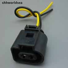 shhworldsea 100Pcs 2pin Wiper Washer Fluid Pump Pigtail Wiring Plug Connector Car horn plug 1J0973722 For VW Jetta Golf GTI MK4 2024 - buy cheap