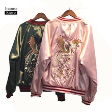 Embroidery Bomber Jacket Autumn Stain Coat Women Harajuku Baseball uniform short Jackets Japan student Bf Loose Windbreaker 2024 - buy cheap