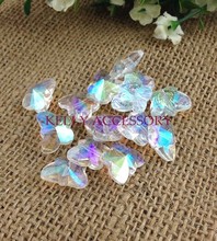 50Pcs/lot 12x14mm White AB Butterfly Crystal Beads Cute Charm Glass Beads For Jewelry Making Favor Craft Bracelet DIY Beads 2024 - buy cheap