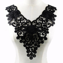 1Pc Black White Embroidered Fabric Flower Venise Lace Sewing Applique Lace Collar Neckline Collar Applique Accessories BW047 2024 - buy cheap
