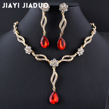 Jiayijiaduo-Conjunto de joyería nupcial para mujer, juego de collar y pendientes con cuentas africanas, color dorado, para boda 2024 - compra barato