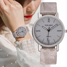 Hot Fashion Women Leather Roma Watches Casual Luxury Ladies Quartz Watch Dropshipping Clock YOLAKO Brand 2022 - buy cheap