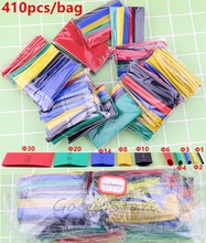 410 Pcs Wrap Wire Insulated Sleeve Kit Wrap Wire Cable Sleeve Tubing Cover Set Kit Polyolefin Heat Shrink Tube Shrinkable 2024 - buy cheap