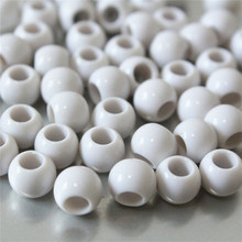 100pcs Big Hole Round White Acrylic Beads,Necklace Bracelet Beads,8mmx6mm Z164 2024 - buy cheap