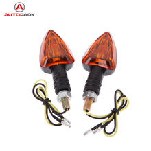 Universal 2pcs DC 12v Mini Motorcycle Motorbike Turn Signal Indicators Arrow Carbon Amber Light for Honda Yamaha All Motorbikes 2024 - buy cheap