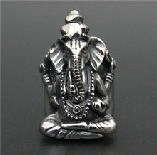 Размер 8 ~ 13, таиландское кольцо Ganesh Buddha 316L из нержавеющей стали, Крутое модное кольцо в стиле панк, слон, Ганеш, кольцо 2024 - купить недорого