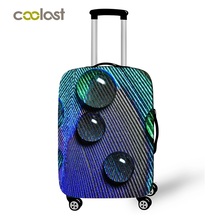 Peacock Feather Print Luggage Protective Covers for 18"-32" Bagages Anti-dust Covers Elastic Travel Accessories Suitcase Cover 2024 - buy cheap