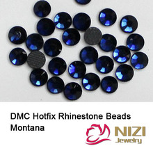DMC Hotfix Rhinestones With Glue Back SS6-SS30 Montana Color Round Flatback Iron On Strass Diamonds DIY Jewerly Making Supplies 2024 - buy cheap