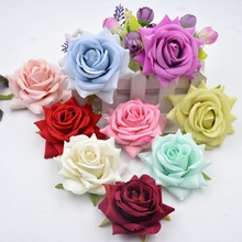 6pcs Silk Artificial 8cm Rose Flower Head Wedding Home Decoration DIY Wreath Scrapbook Handicraft Craft Multi-angle Fake Flower 2024 - buy cheap