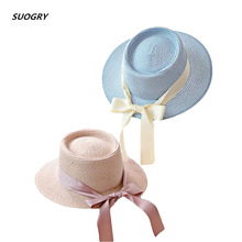 Suogame chapéu de palha feminino, chapéu de sol para mulheres verão, chapéu de praia com laço doce, 2019 2024 - compre barato
