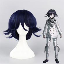 Danganronpa V3: Killing Harmony Ouma Kokichi, peluca de Cosplay para mujer, hombre y niño, peluca corta y recta de Anime, regalo de Cosplay para fiesta de navidad 2024 - compra barato