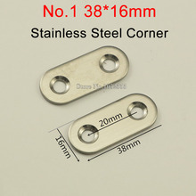 HOT 500PCS Stainless Steel Straight Corner Brackets 38*16mm Flat Metal Brackets Furniture Frame Board Shelf Support Connectors 2024 - buy cheap
