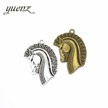 YuenZ-colgante de cabeza de caballo de color plateado antiguo, 3 piezas, accesorios de joyería para collar, aleación de Zinc D9191 2024 - compra barato