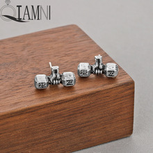 QIAMNI Punk Vintage 25KG Fitness Original Weightlifting Stud Earring for Women Men Sports Jewelry Birthday Charm Gift Pendientes 2024 - buy cheap