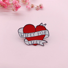 Fashion White Ribbon Red Heart Enamel Pins  WIFEY FOR LIFEY  Button Badge Brooch backpack Accessories Lovers BFF Jewelry Trinket 2024 - buy cheap
