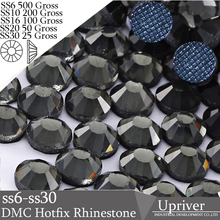 Upriver Half Large Packing Loose Flatback SS6 SS10 SS16 SS20 SS30 Black Diamond DMC Hotfix Rhinestones 2024 - buy cheap