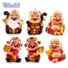 Chinese Red Gold of Wealth Monks model Figurine fairy Statue home mini garden decoration accessories decor doll  resin craft 2024 - buy cheap