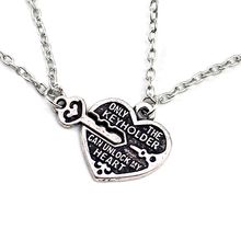 2pcs Hear Key Pendant Necklace Couples BBF Best Friends Necklaces Friendship Love Gifts (Silver-color) 2024 - buy cheap