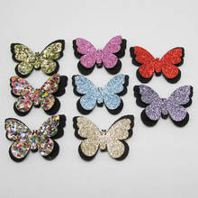 30pcs/lot shiny butterfly patches for clothes 2.8cm DIY children Headdress accessories 2024 - buy cheap