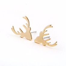 Bulk Buy 10Pairs Cute Deer Head Antlers Stud Earrings Boucle d'oreille Kids Women Fashion Studs Earring Accessories Jewelry 2024 - buy cheap