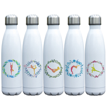 Design de moda Yoga Temático Garrafa garrafa de Vácuo do Aço Inoxidável Paredes Duplas Com Isolamento Garrafa De Água com 9 Posturas do Yoga Clássico 2024 - compre barato