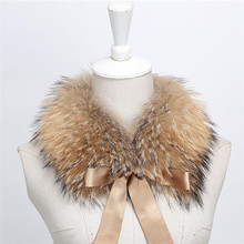 Real Raccoon Fur Collar Womens 100% Natural Fur Gray Collar Real Fur Shawl Raccoon collar Fur Scarves  L#99 2024 - buy cheap