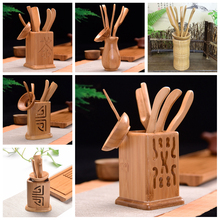 Natural Bamboo 6pcs/set Tea accessories (tea scoop ,needle ,clip,chaze ,infuser,Holder) Chinese kungfu Gentlemen Tea tools spoon 2024 - buy cheap