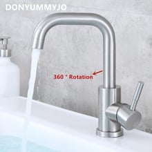 Newly Bathroom Basin Sink Faucet Stainless Steel Brushed Finished Single Handle Single Hole Hot And Cold Mixer Tap Deck Mount 2024 - buy cheap
